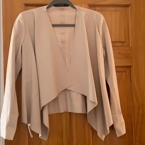 Blush leatherette drapes blazer